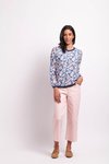 Sheer Slve Rib Detail Top