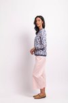 Sheer Slve Rib Detail Top