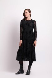 Long Slv Tiered Hem Dress