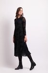 Long Slv Tiered Hem Dress