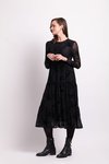 Long Slv Tiered Hem Dress