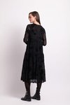 Long Slv Tiered Hem Dress