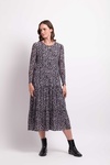 Long Slv Tiered Hem Dress