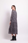 Long Slv Tiered Hem Dress