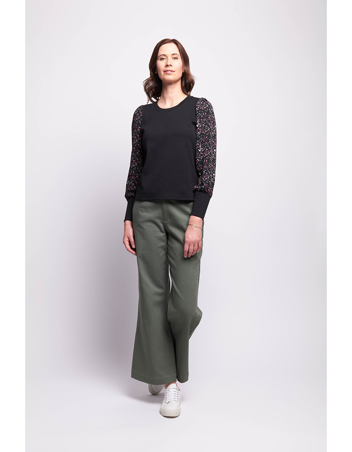 Memo Contrast Sleeve Top