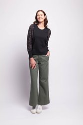 Contrast Sleeve Top