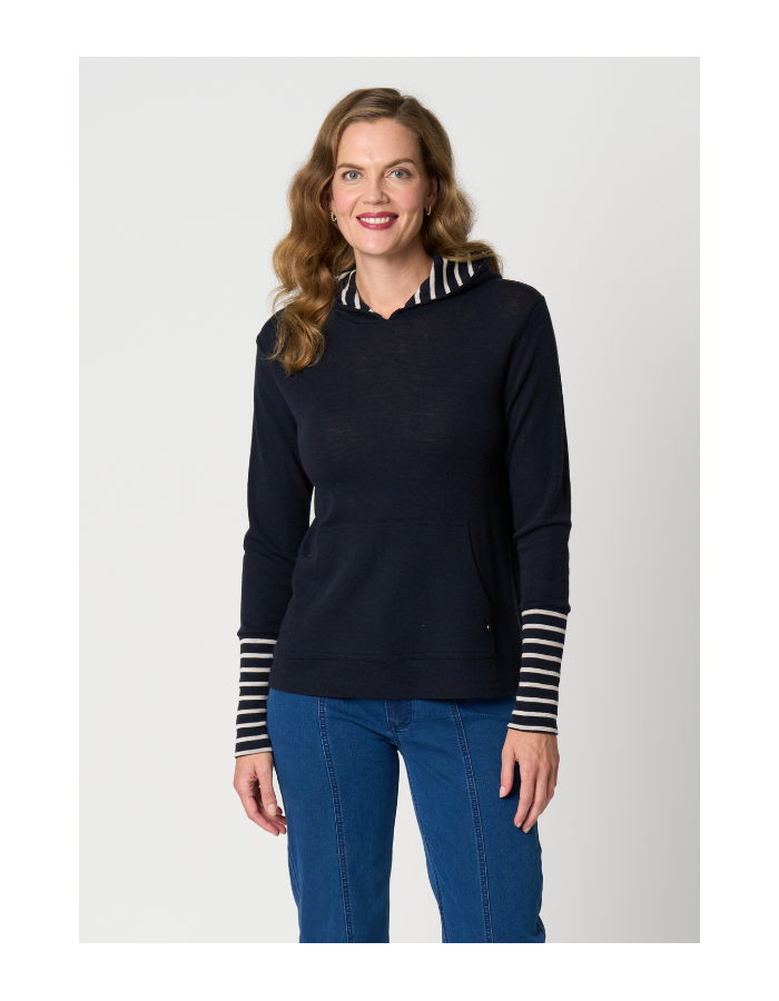 Foil Contrast Trim Hooded Jumper