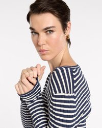 Fine Stripe Rib Knit