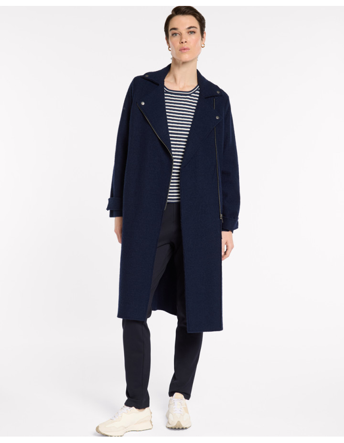 Marco Polo Boiled Wool Moto Coat
