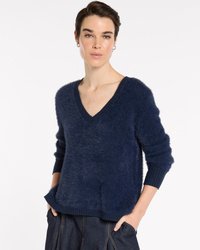 Fluffy V Neck Sweater