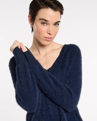 Fluffy V Neck Sweater
