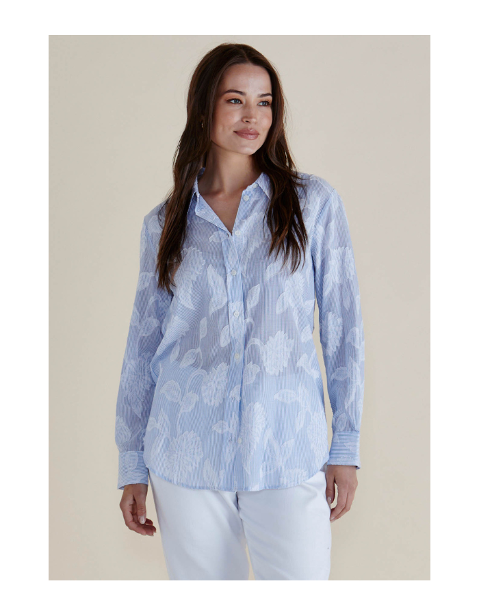 Betty Basics Lace Stripe Shirt