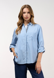 Mixed Media Striped Shirt