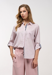 Mixed Media Striped Shirt