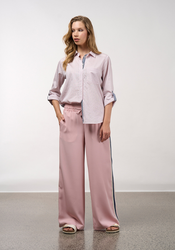 Mixed Media Striped Shirt