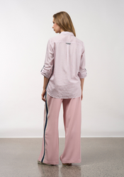 Mixed Media Striped Shirt