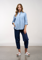 Mixed Media Striped Shirt