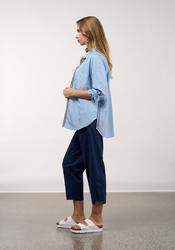 Mixed Media Striped Shirt