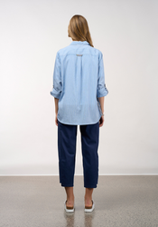 Mixed Media Striped Shirt