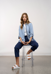 Mixed Media Striped Shirt