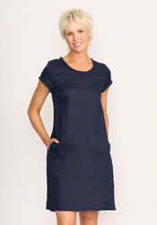 Fringe Scoop Neck Dress