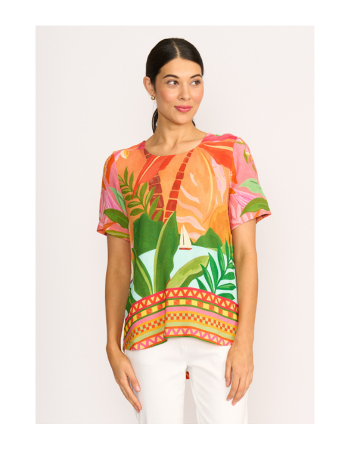 Foil Pleat Back & Contrast Top