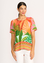 Pleat Back & Contrast Top