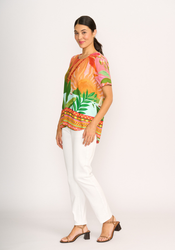 Pleat Back & Contrast Top