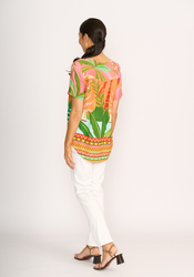 Pleat Back & Contrast Top