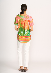 Pleat Back & Contrast Top