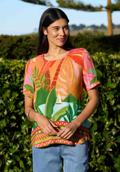 Pleat Back & Contrast Top