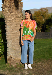 Pleat Back & Contrast Top