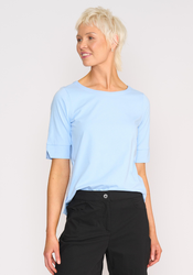 Wide Neck Elbow Slv Top