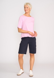 Wide Neck Elbow Slv Top