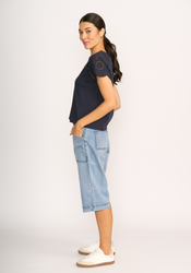 Broderie Sleeve T-Shirt