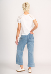 Broderie Sleeve T-Shirt