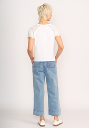 Broderie Sleeve T-Shirt