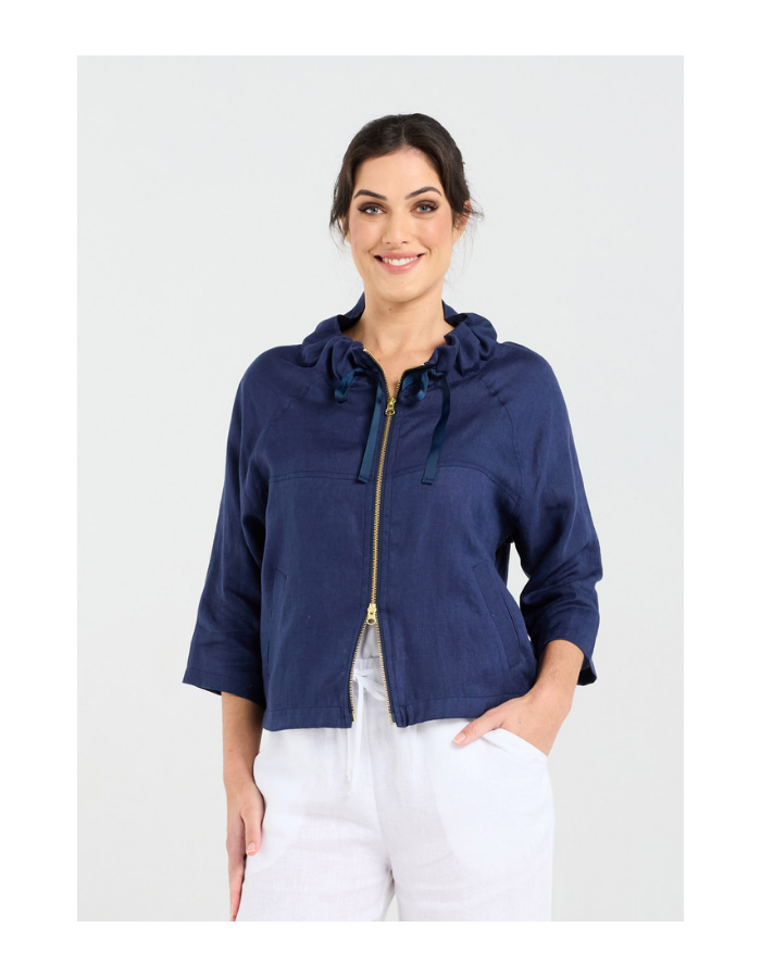 Blackstone Victoria Zip Front Jacket - Gold Zip
