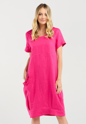 Linen Bubble Hem Dress