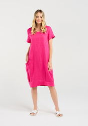 Linen Bubble Hem Dress