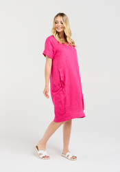 Linen Bubble Hem Dress