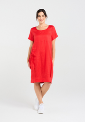 Linen Bubble Hem Dress