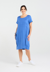 Linen Bubble Hem Dress