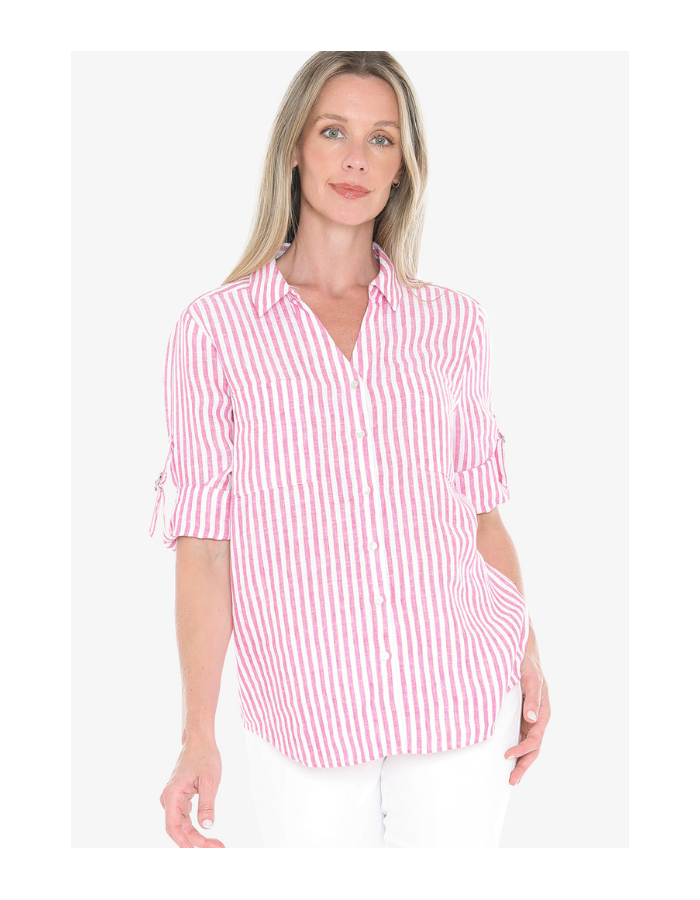 Jump Stripe Linen Shirt