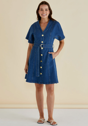Fiori Denim Dress
