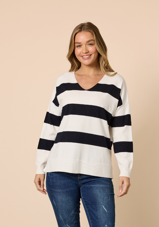 Threadz Crew Stripe Knit