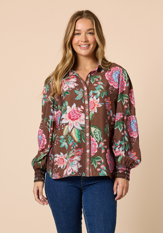 Threadz Bouquet Print Shirt