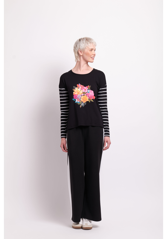 Foil Drop Shoulder Top