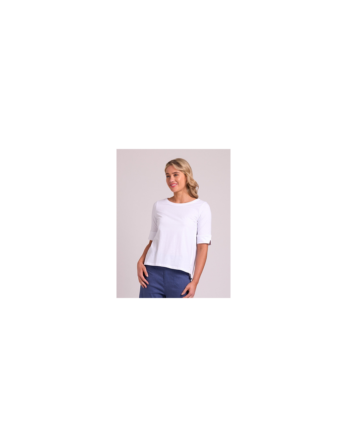 Wide Neck Elbow Sleeve Women's Top