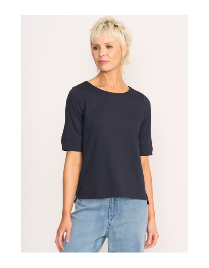 Esplanade Elbow Sleeve Wide Neck Tee